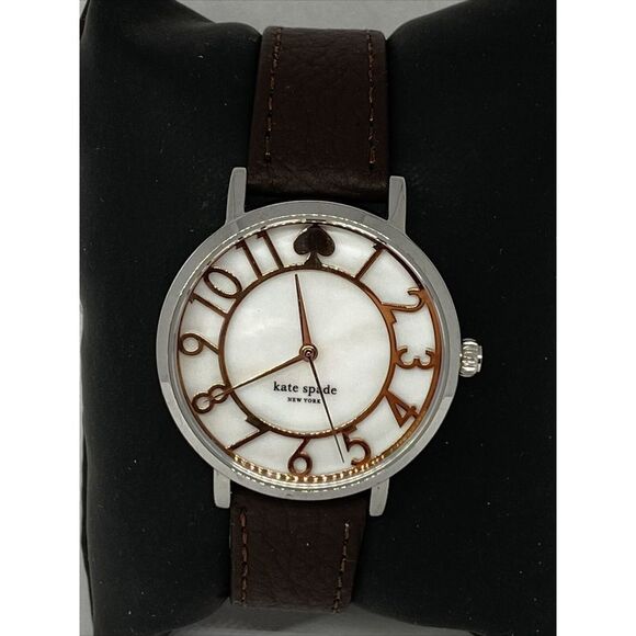 Kate Spade New York 0782 Women Brown Leather White Analog Dial Wrist Watch XX611 - Picture 1 of 12